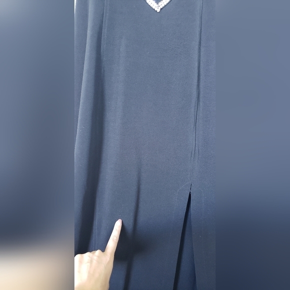 Vintage 90s black rhinestone prom style maxi dress 12 large fits like 8 - Picture 3 of 12